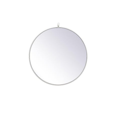 Elegant Decor 28 in. Metal Frame Round Mirror with Decorative Hook, White MR4054WH